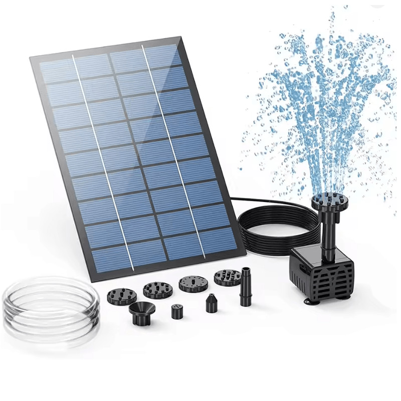 SunWave Solar Fountain Pump Kit With 6 Nozzles For Garden Bird Bath Pond 3