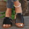 Elegant Square Toe Cross Strap Flat Sandals 1