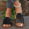 Elegant Square Toe Cross Strap Flat Sandals 1