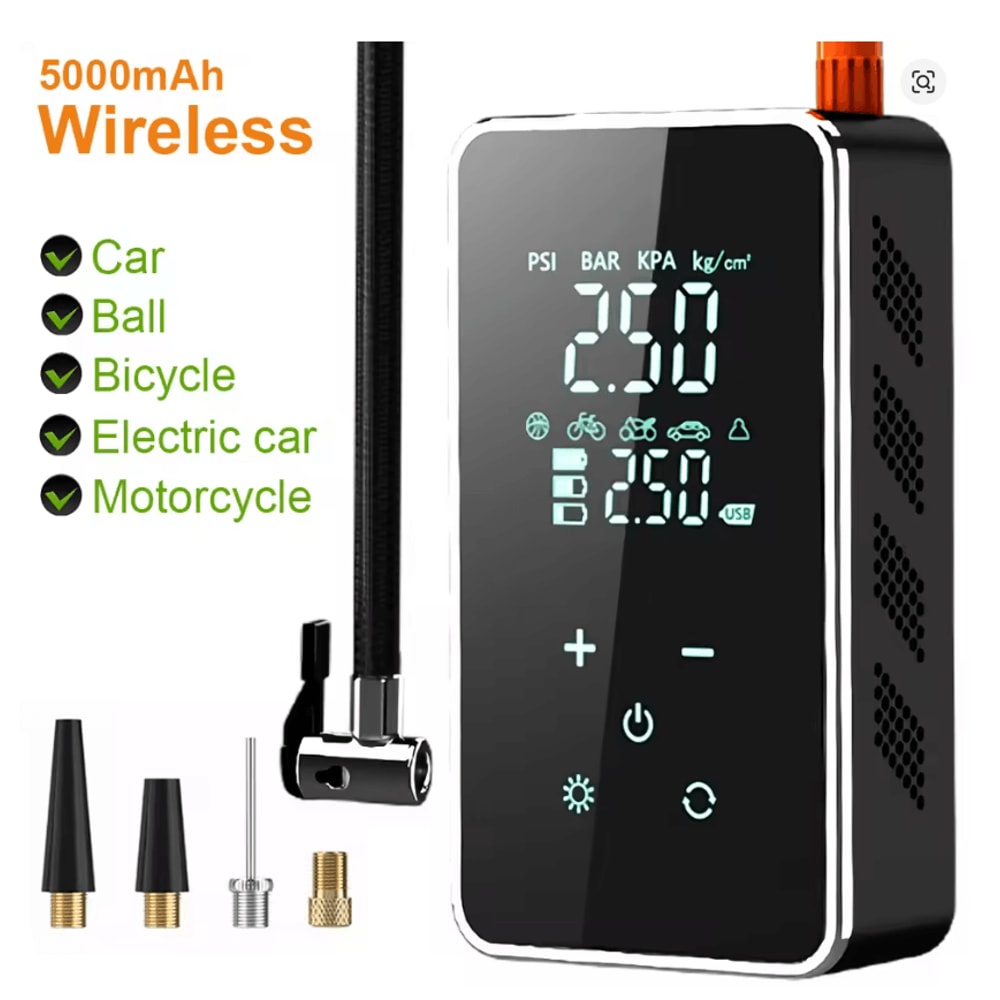 Wireless Touch Screen Tire Inflator Portable 150PSI Air Pump 0