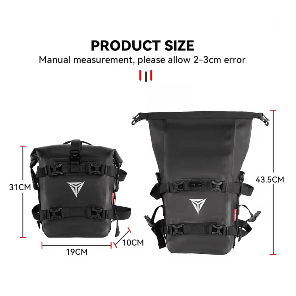 Waterproof Motorcycle Saddle Tool Bag For Crash Bar Side Mount 8L 1