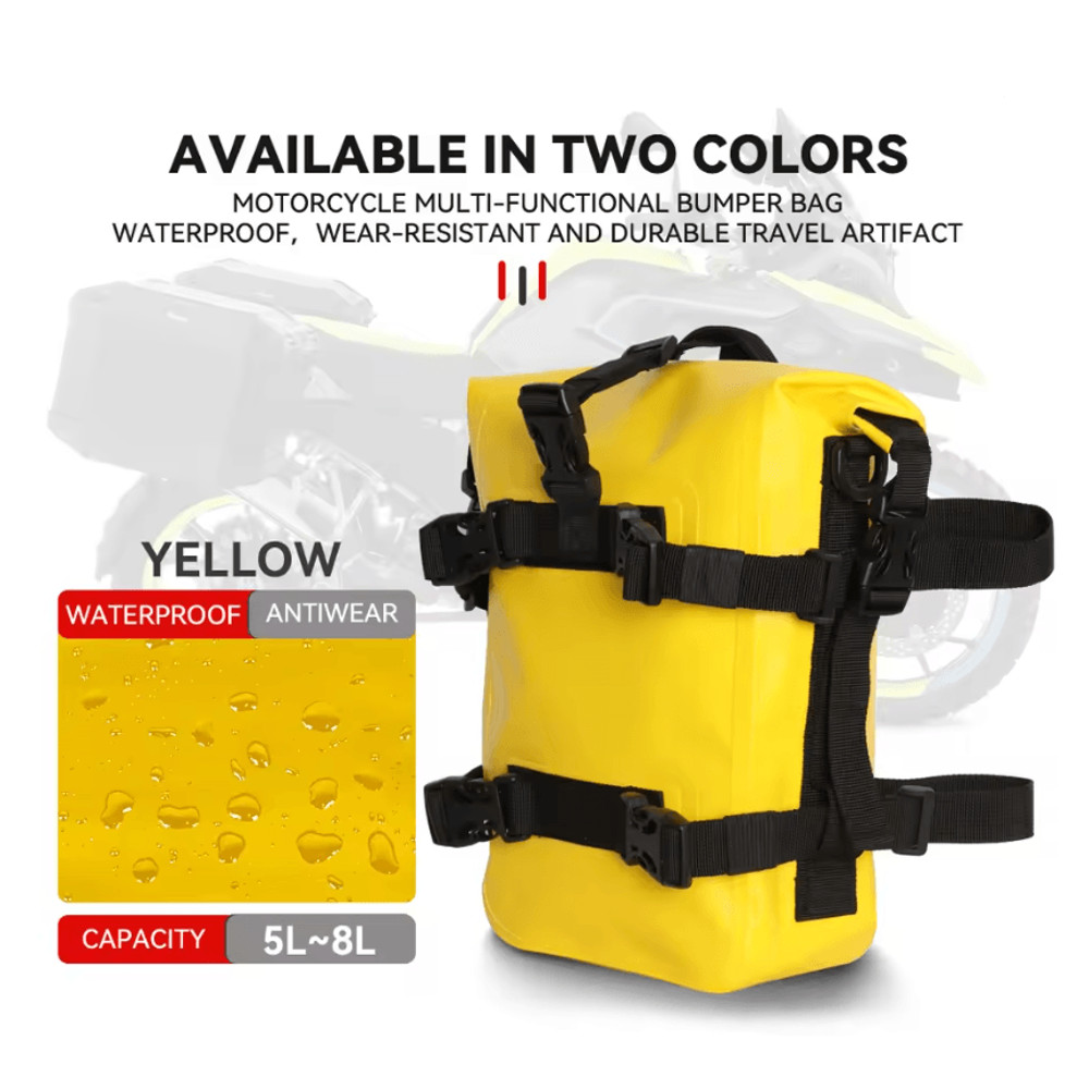 Waterproof Motorcycle Saddle Tool Bag For Crash Bar Side Mount 8L 7