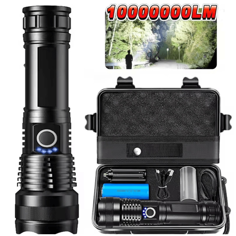 High Power Rechargeable Zoom LED Flashlight For Outdoor Use 0