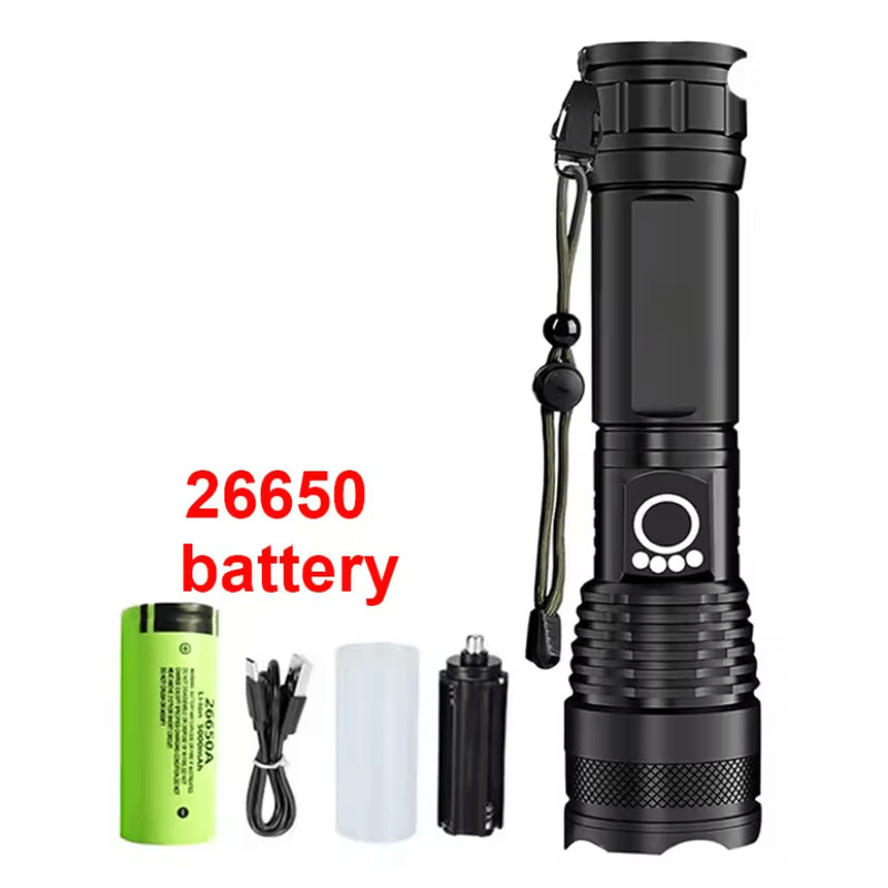 High Power Rechargeable Zoom LED Flashlight For Outdoor Use 5