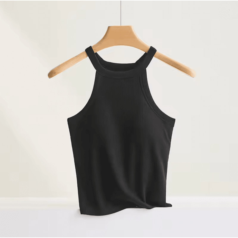 HalterFit Built In Bra Camisole Slim Fit Breathable Halter Top 4