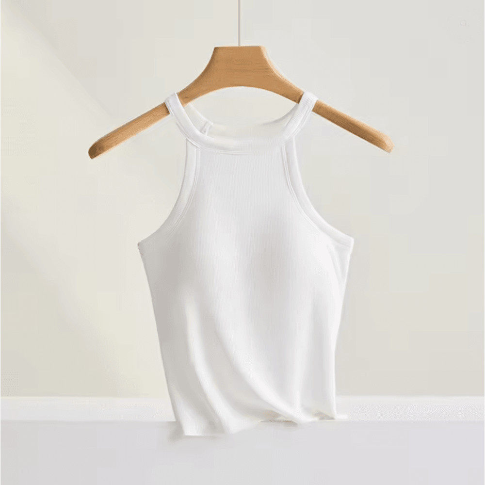 HalterFit Built In Bra Camisole Slim Fit Breathable Halter Top 5