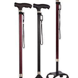 adjustable retractable aluminum walking cane with led light