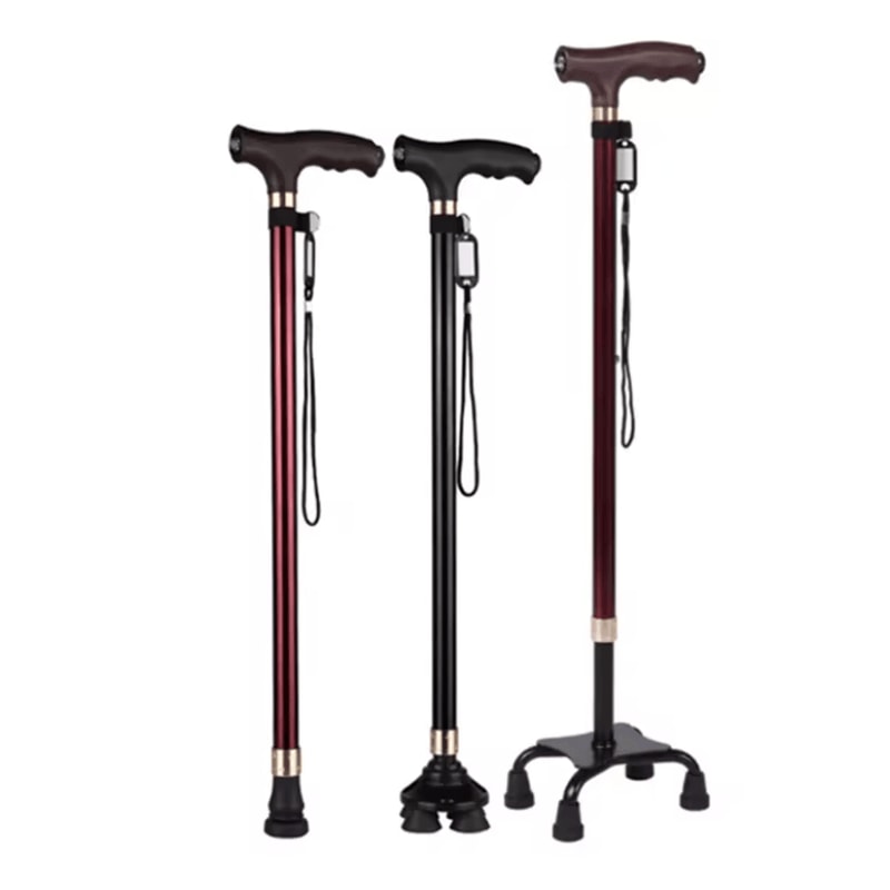 Adjustable Retractable Aluminum Walking Cane With LED Light 0