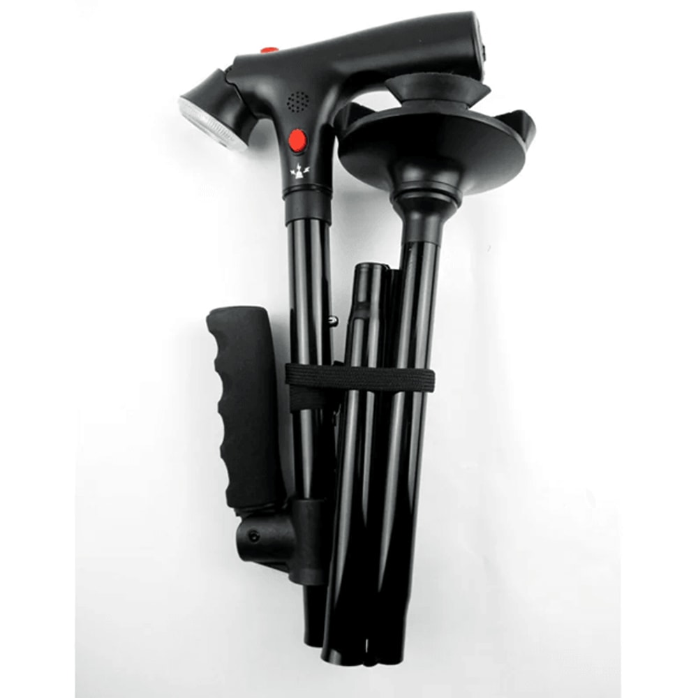 Adjustable Collapsible Walking Cane With LED Light And Alarm 5