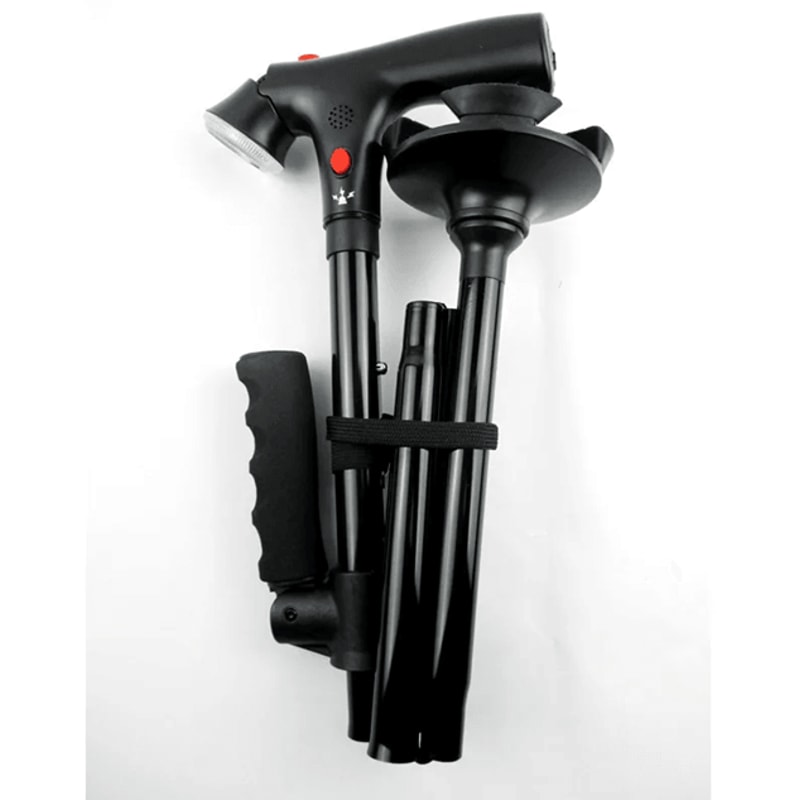 Adjustable Collapsible Walking Cane With LED Light And Alarm 5