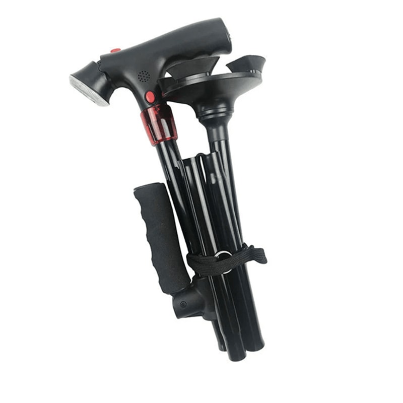 Adjustable Collapsible Cane With LED Light And Alarm 1