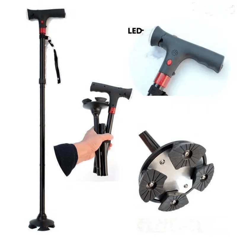 Adjustable Collapsible Cane With LED Light And Alarm 2