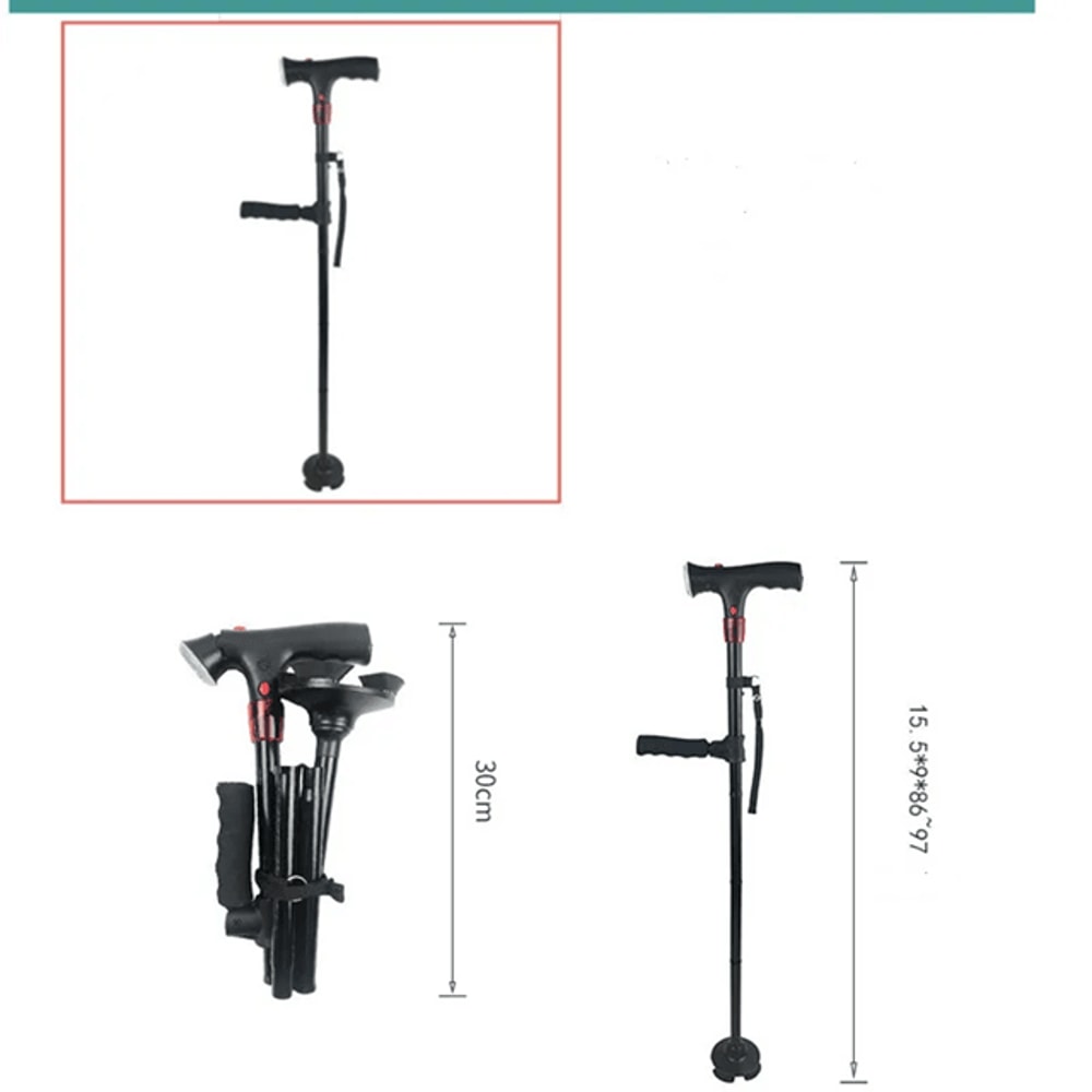 Adjustable Collapsible Cane With LED Light And Alarm 3