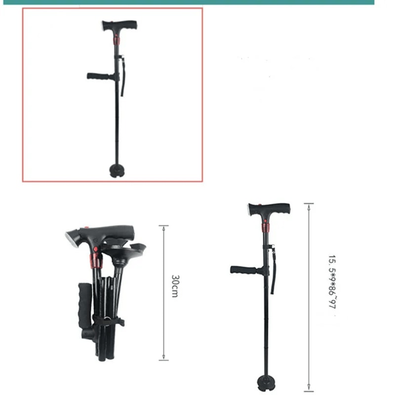 Adjustable Collapsible Cane With LED Light And Alarm 3