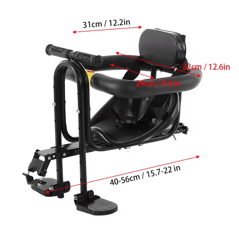 Lixada Front Mounted Child Bike Seat With Pedals And Support 2