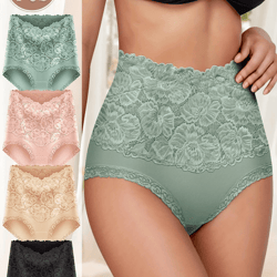 4 pack high waisted jacquard cotton briefs