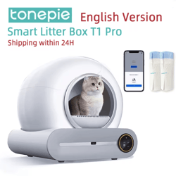 tonepie 65l smart self cleaning cat litter box