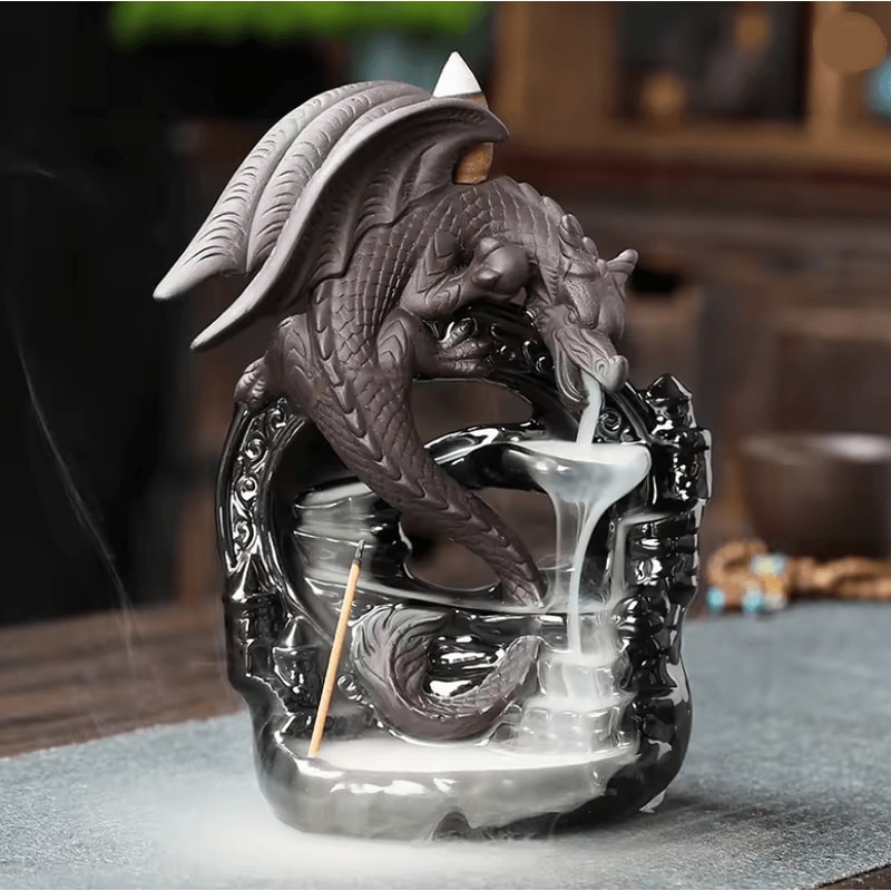 DragonMist Ceramic Backflow Incense Fountain 0