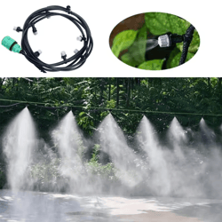 10m misting irrigation system garden cooling mist fogging nozzle kit