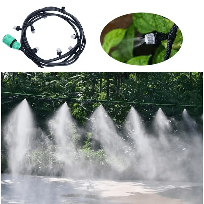 10m Misting Irrigation System Garden Cooling Mist Fogging Nozzle Kit 0