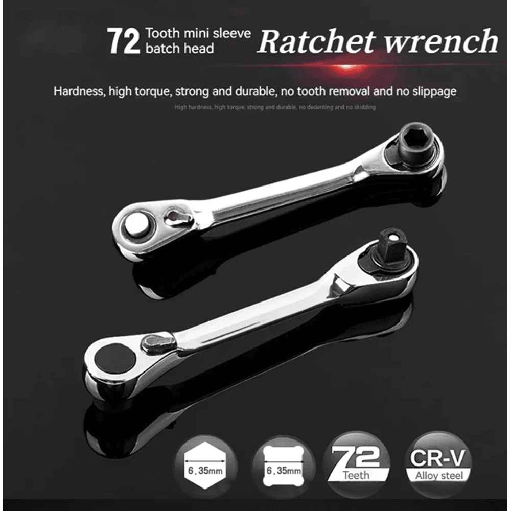 Compact 2in1 Ratchet Wrench And Screwdriver Bit Set 0