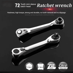 compact 2in1 ratchet wrench and screwdriver bit set