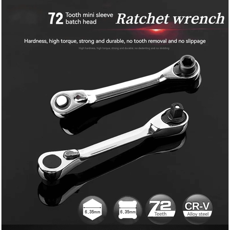 Compact 2in1 Ratchet Wrench And Screwdriver Bit Set 0