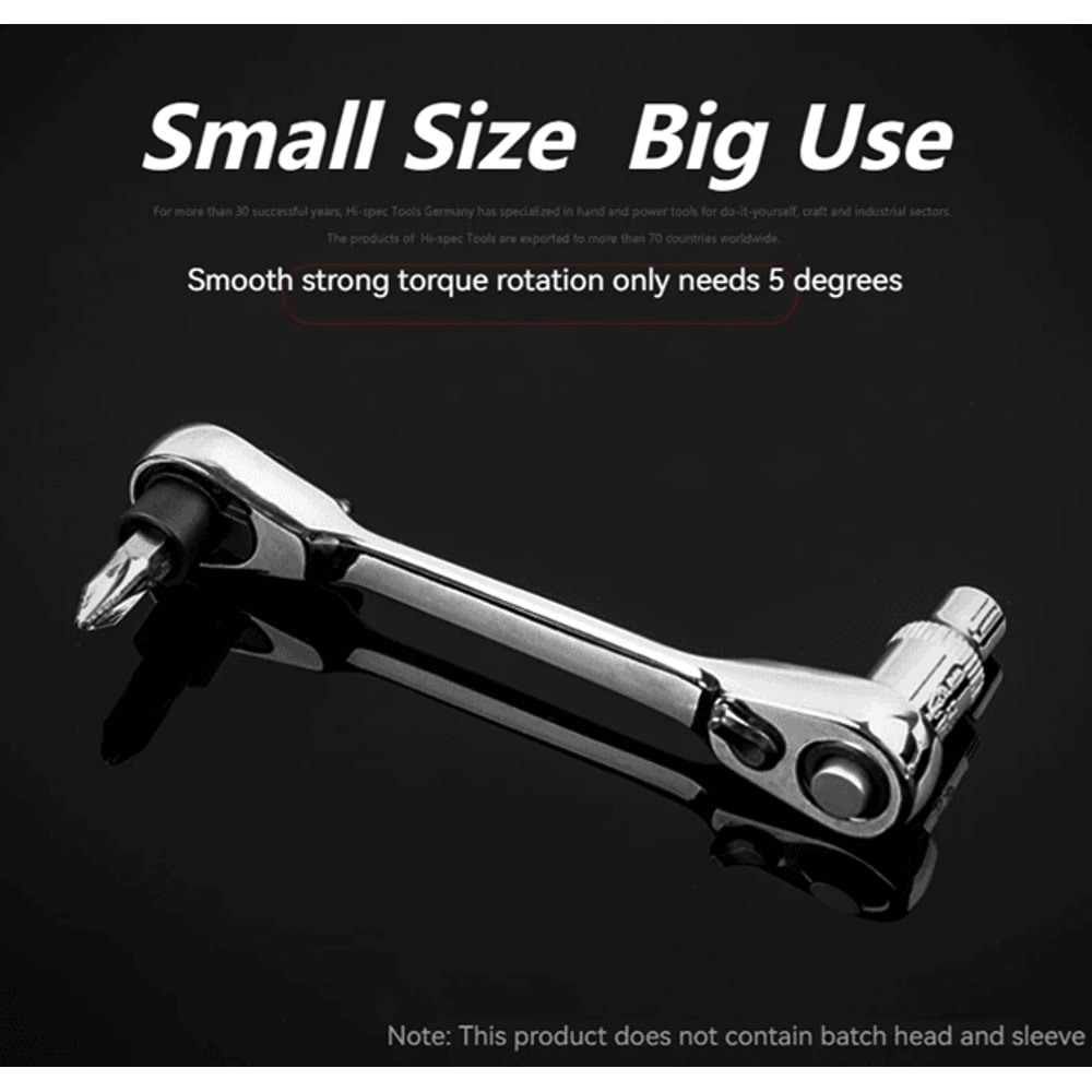 Compact 2in1 Ratchet Wrench And Screwdriver Bit Set 1