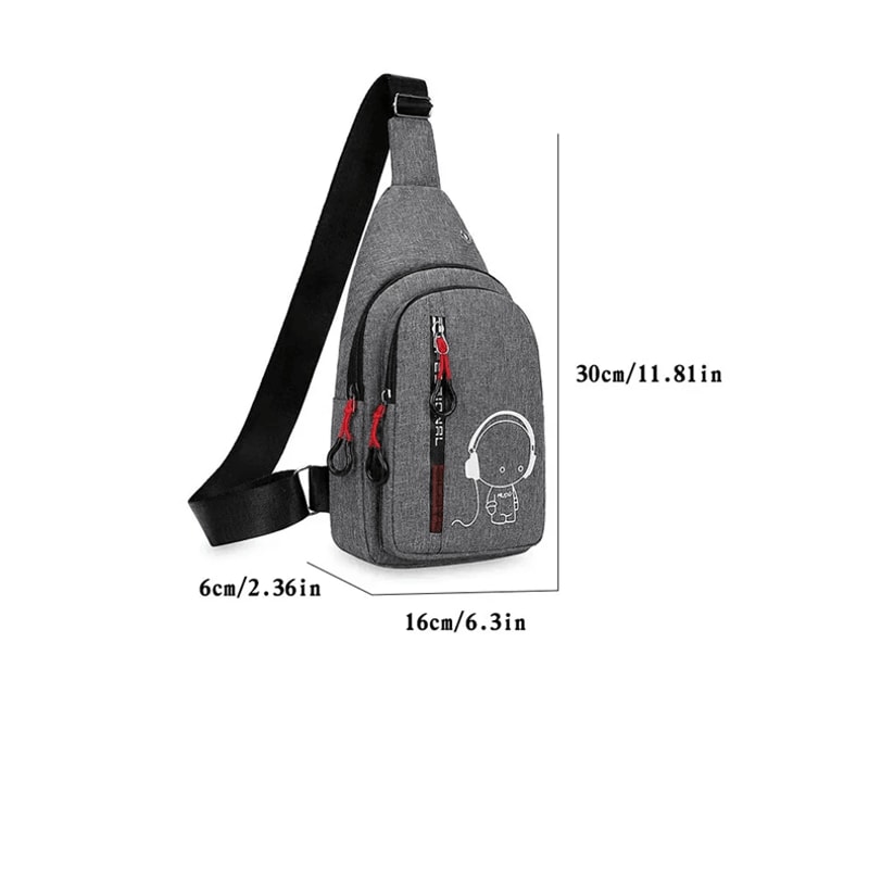 Stylish Nylon Mens Chest Bag Casual Sling Crossbody For Cycling And Everyday 1
