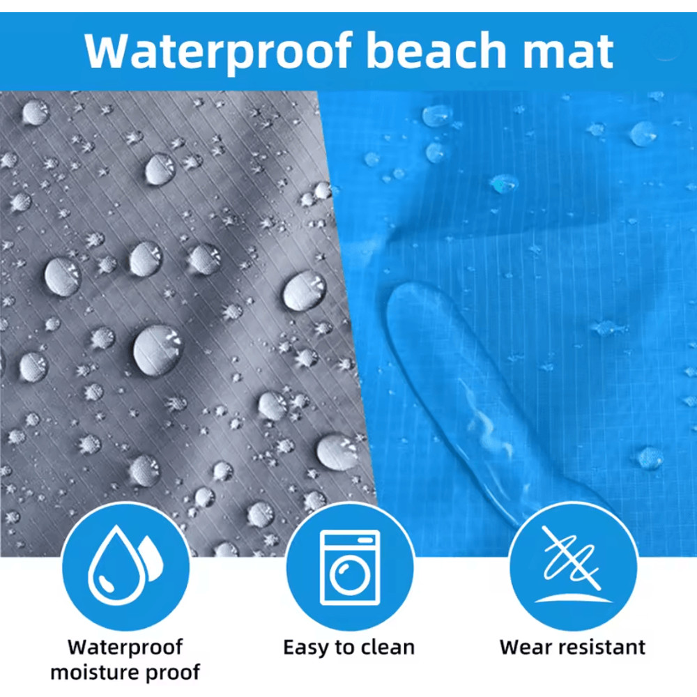Waterproof Pocket Beach Blanket Portable Sand Free Picnic Mat 1