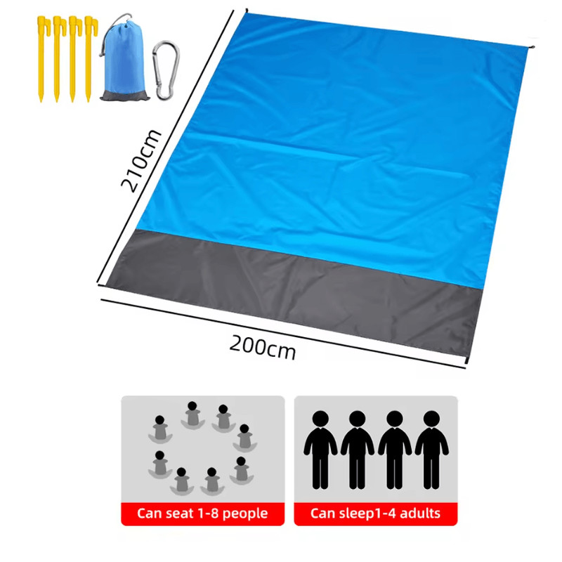 Waterproof Pocket Beach Blanket Portable Sand Free Picnic Mat 2