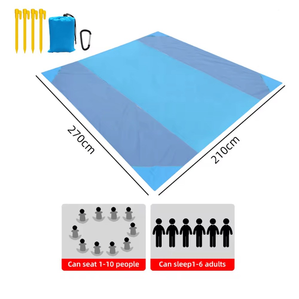 Waterproof Pocket Beach Blanket Portable Sand Free Picnic Mat 3