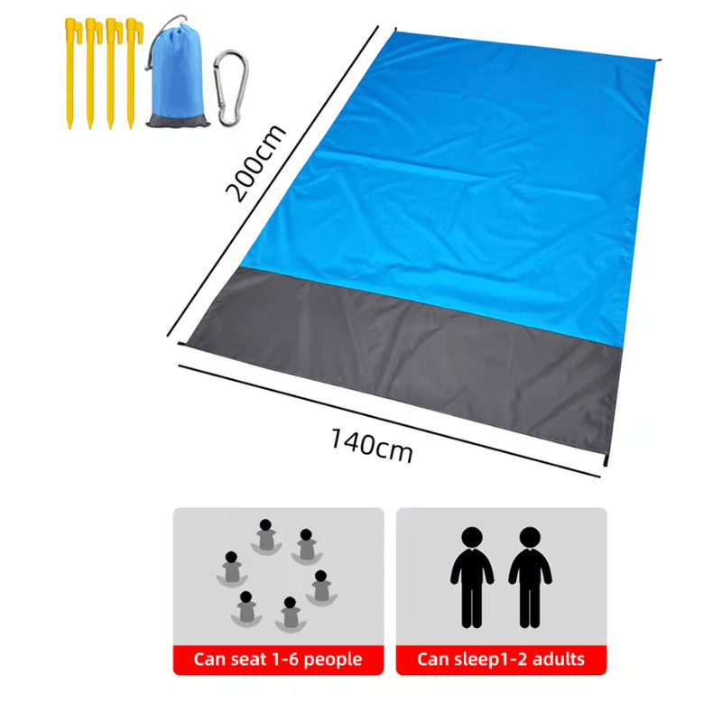Waterproof Pocket Beach Blanket Portable Sand Free Picnic Mat 4