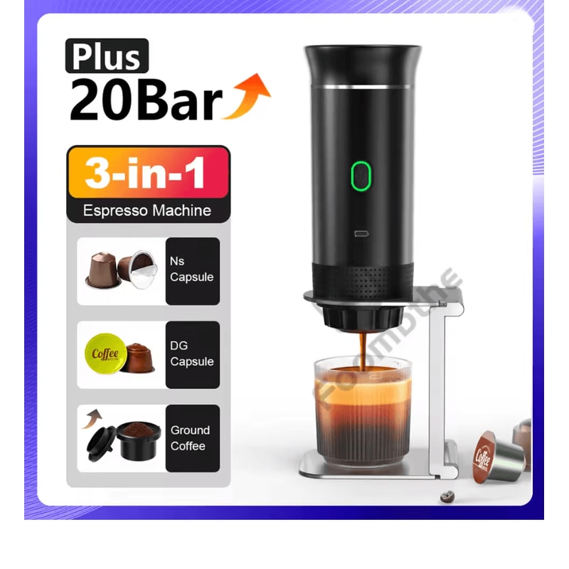 Compact 3 In 1 Portable Espresso Maker For Travel And Home 0