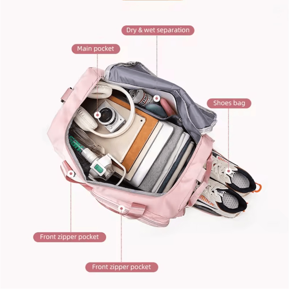 Dry Wet Compartment Weekender Gym Bag For Women 1