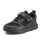 Kids Black Leather Lightweight NonSlip Sneakers 6