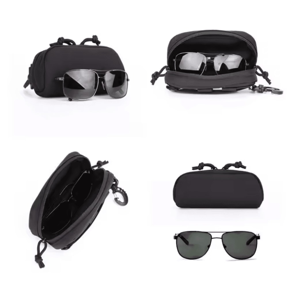 Tactical MOLLE Eyeglass Case 1000D Nylon Hard Storage Pouch 2