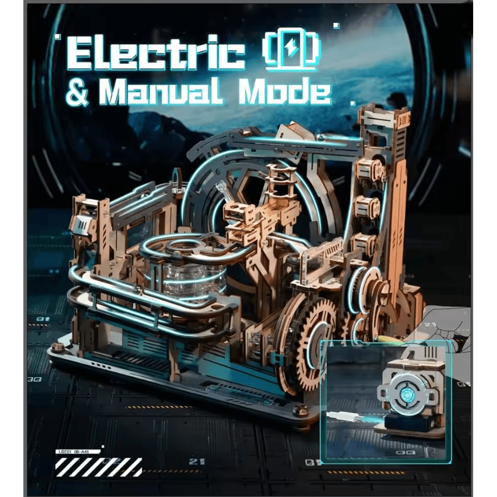 Galactic Marble Spaceport 3D Wooden Puzzle 1