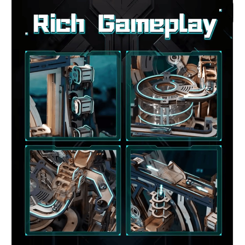 Galactic Marble Spaceport 3D Wooden Puzzle 2