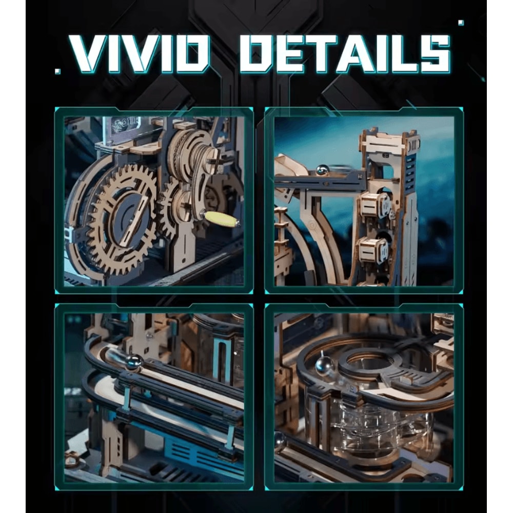 Galactic Marble Spaceport 3D Wooden Puzzle 3