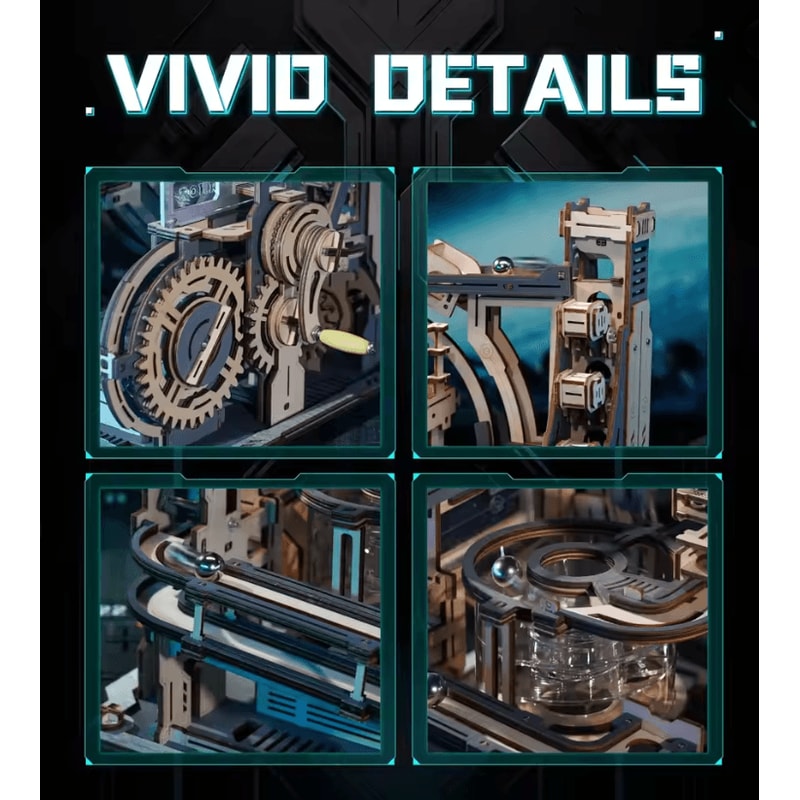 Galactic Marble Spaceport 3D Wooden Puzzle 3