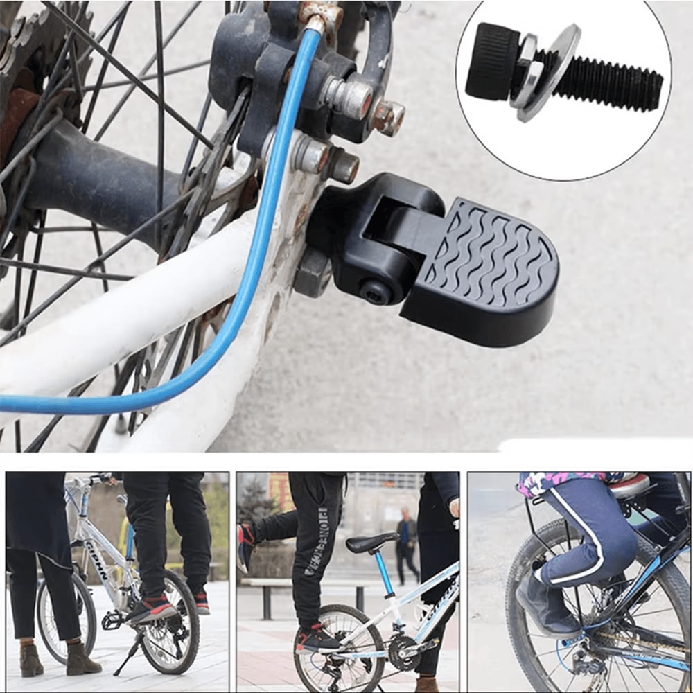 RideEase Mini Bicycle Rear Pedals Aluminium Alloy Folding Foot Rest 1