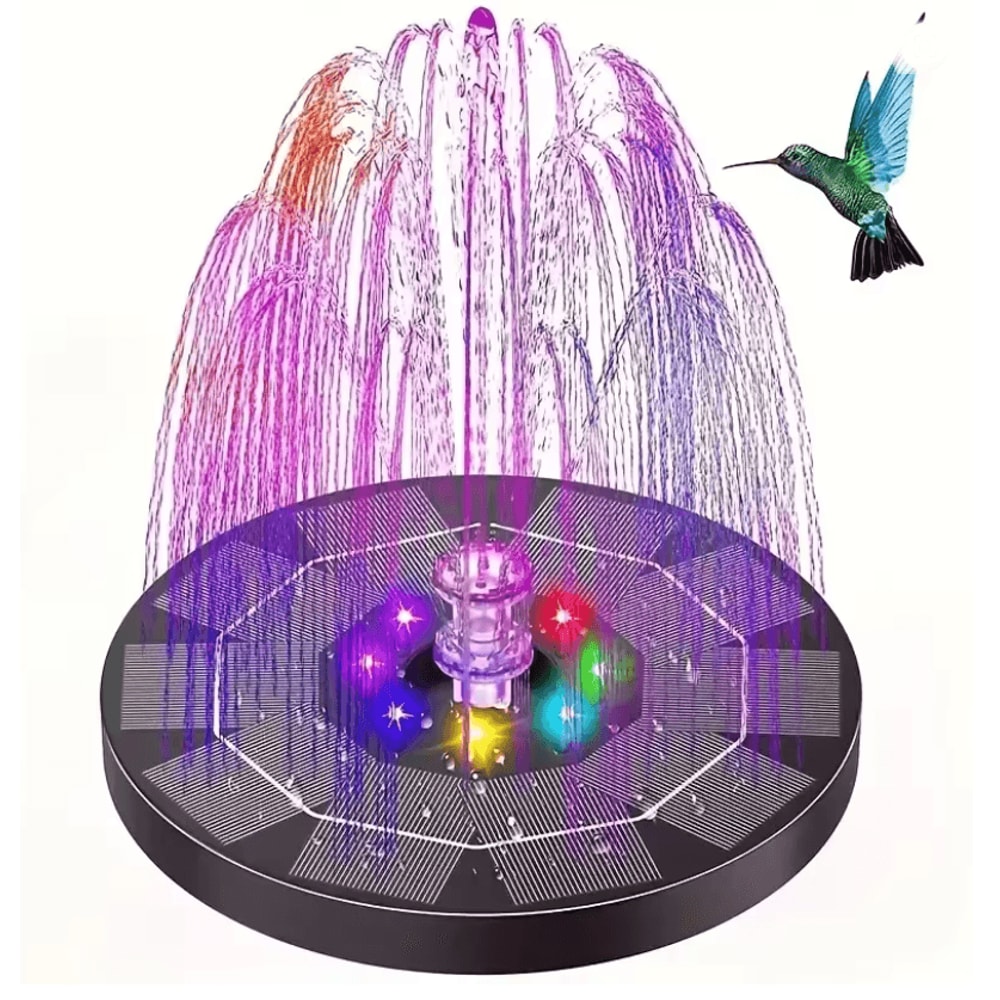 AquaBloom Solar Fountain Pump With 6 Nozzles For Bird Bath And Pond Decoration 2