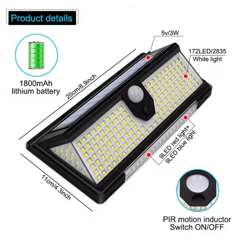 LumaGuard 190 LED Solar Motion Sensor Outdoor Wall Light 1