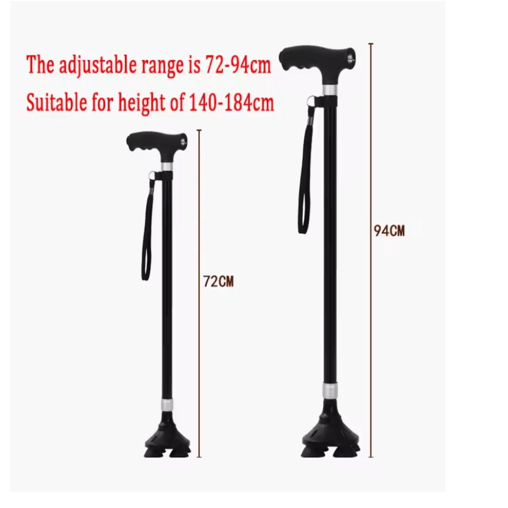SureStep Retractable Aluminum Walking Cane With LED Light And Non Slip Base 2