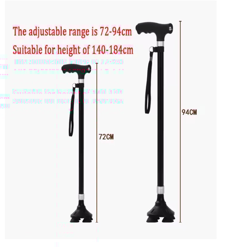 SureStep Retractable Aluminum Walking Cane With LED Light And Non Slip Base 2