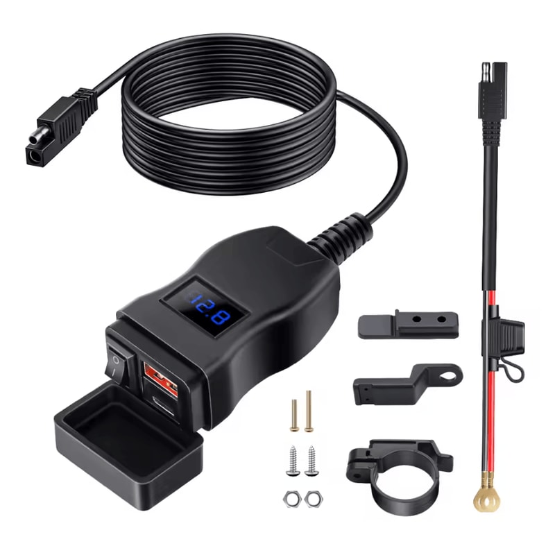 MotoCharge PD QuickCharge Motorcycle USB 12V Adapter With Waterproof Switch 3