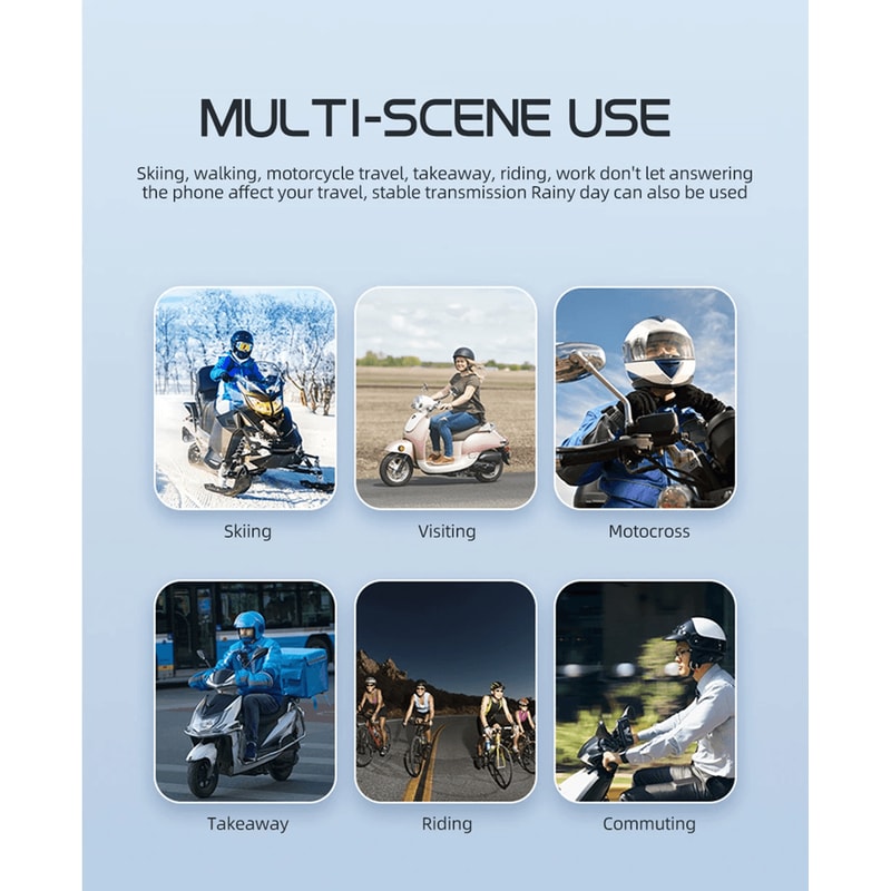 RideTalk BT53 Motorcycle Intercom Headset For 2 Riders With Waterproof Music Sharing 1