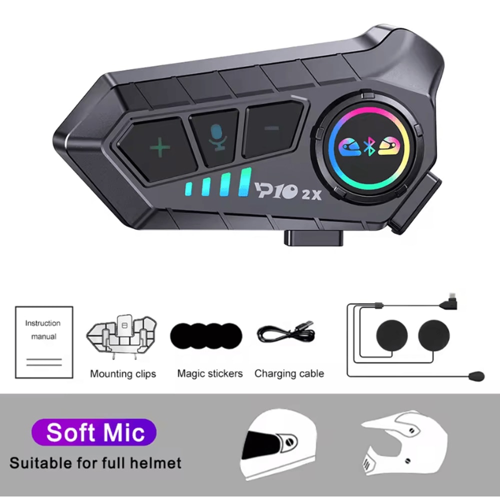 RideTalk BT53 Motorcycle Intercom Headset For 2 Riders With Waterproof Music Sharing 3