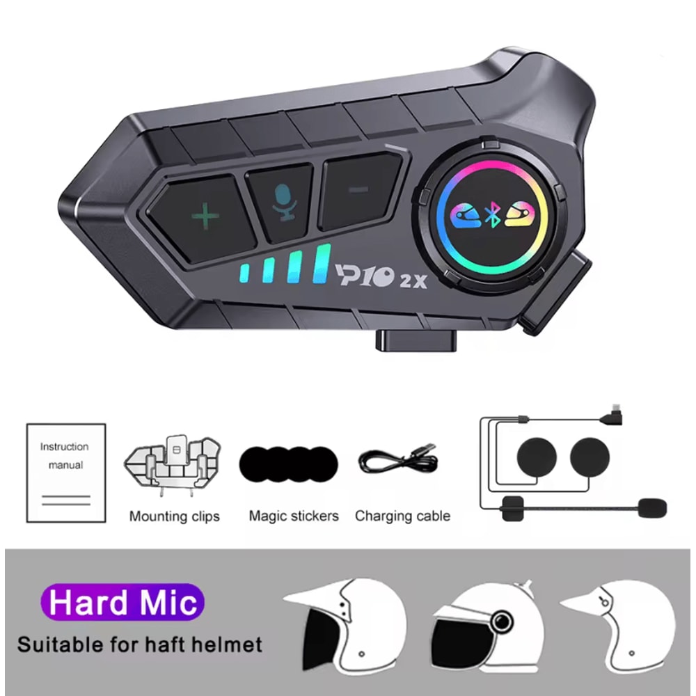 RideTalk BT53 Motorcycle Intercom Headset For 2 Riders With Waterproof Music Sharing 4